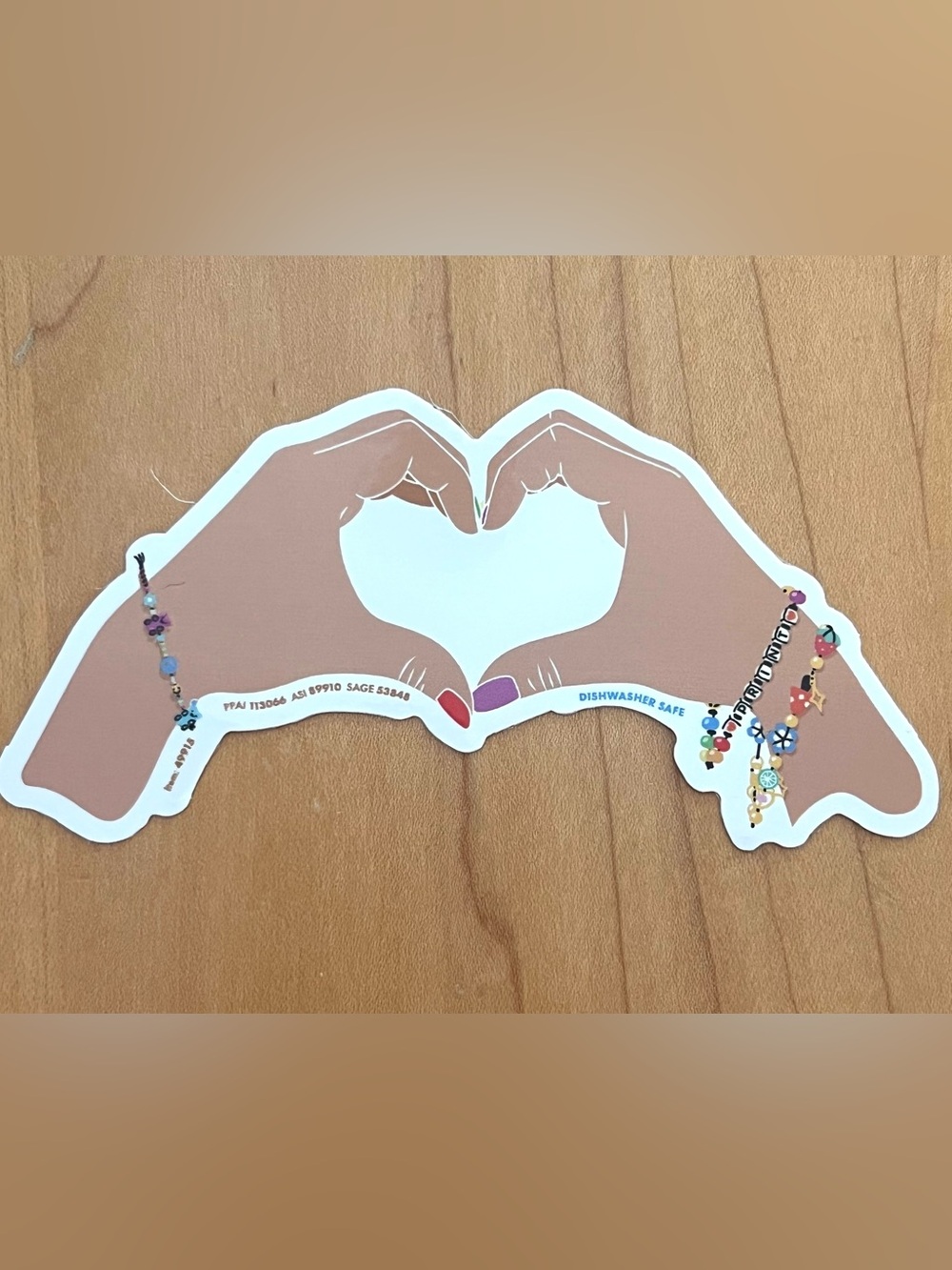 Heart Hands Sticker with Colorful Nails